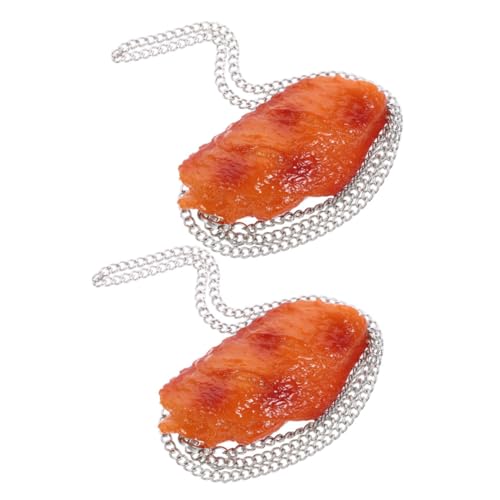 CIMAXIC 2 Stück Kreative Hühnerflügel-Halskette modeschmuck lustige accessoires Ausgefallene Accessoires Mode-Halskette Huhn Hühnerkostüm Hühnerhalskette Brathähnchen-Dekoration Metall von CIMAXIC