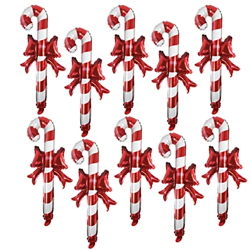 CIMAXIC 20 Stück aufblasbare Krücken weihnachts party weihnachts luftballons ballons weihnachten Geschenkidee Dekorationen Stock Weihnachtsfeier Ballon Weihnachtsszene Ballon Aluminiumform von CIMAXIC