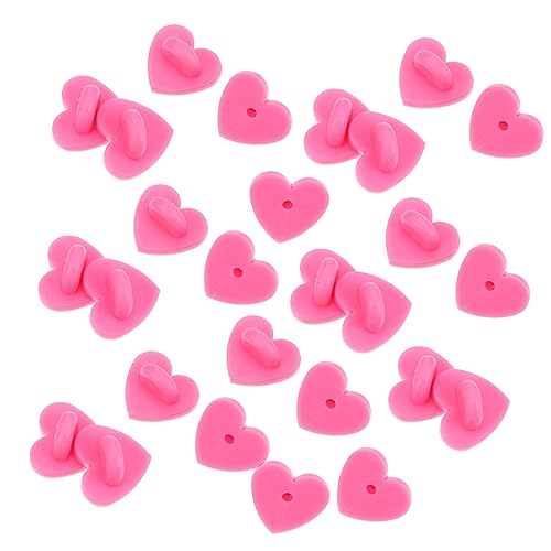CIMAXIC 200 Stück Herzförmige Brosche Basteln Geformt Herzstift Schmuckherstellung Finden Herz Stifte Pin-rückseite Herz-stiftrücken Herzen Stifthalter Zurück Broschenverschluss Rosa Gummi von CIMAXIC