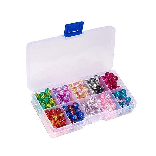 CIMAXIC 200-Teiliges Set Glasperlen scrabbook scrabook vorhang gardinen feststeller armband bänder vorhängeschloss halsketten gardiner gardinenhäkchen Rissperle Schmuckzubehör Perlen von CIMAXIC