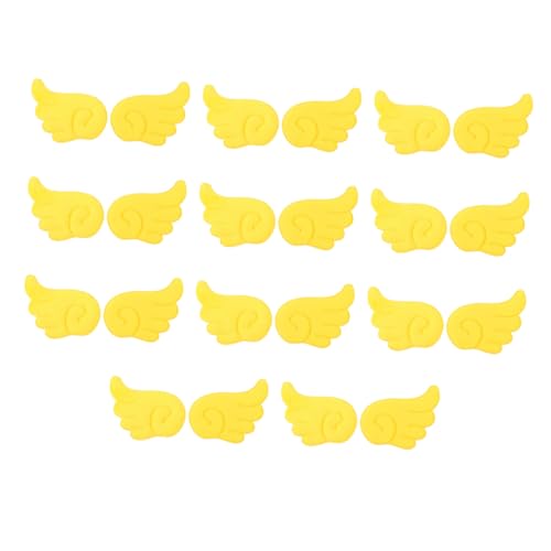 CIMAXIC 22 Stück Banner kleiner Stoff Dekorationen Applikationen zum Nähen von Stoffen Flügel Ornamente Flecken bastelzeug stitsch Stücke Flicken aufbügeln Applikation nähen Plüsch Yellow von CIMAXIC