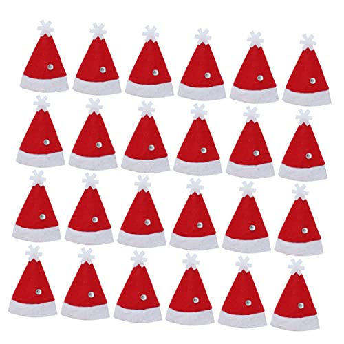 CIMAXIC 24 Stück Weihnachtsmütze Lutscherschmuck Für Den Weihnachtsbaum Weihnachtsstrickmütze Und Schal Jahre Partyhüte Mini-weihnachtsbaum Lutscher Wickelt Hut Ein Weihnachtsfeier Rot von CIMAXIC