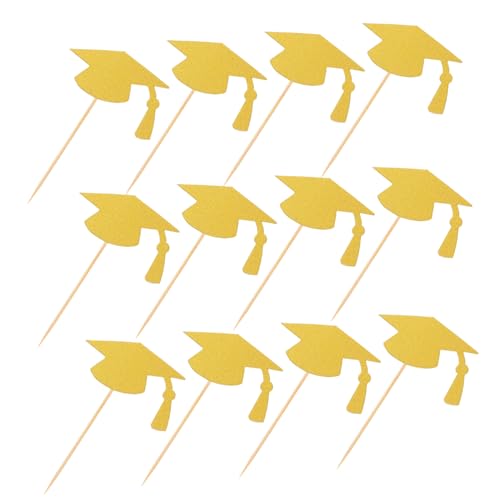 24 Stück Abschlusshut-cupcake-topper Kuchen-dekoration Für Graduierungsfeiern Party-zubehör Für Schulabschluss von CIMAXIC