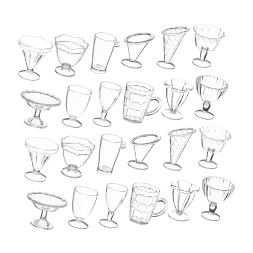 CIMAXIC 24St Essens- und Spielbecher Tasse kreativ Puppen Accessoires Kristallbecher spielzeuge Löffel Joghurt besteck Mini-Eisbecher Miniaturszene schmückt Tassen Plastik CIMAXIC 24St Essens- und Spielbecher Tasse kreativ Puppen Accessoires Kristallbecher spielzeuge Löffel Joghurt besteck Mini-Eisbecher Miniaturszene schmückt Tassen Plastik von CIMAXIC