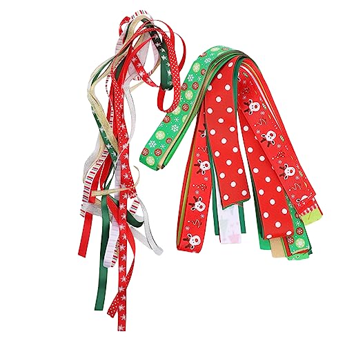CIMAXIC 26 Stück Weihnachtsband Band Weihnachtsschneeflockenband Girlande Dekoration Schleife ribbon stoffband weihnachten Geschenkbänder ein Verpackungsband Wickelbanddekor Polyester von CIMAXIC