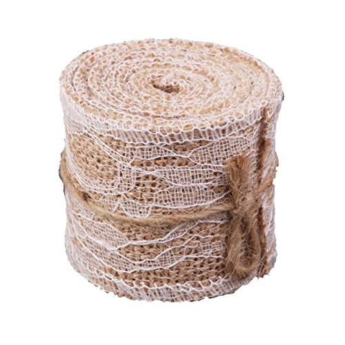 CIMAXIC 2M Sackleinen Bastelband mit Spitze Jute Ribbon für DIY Handwerk Hochzeitsdekoration und Geschenkverpackung Vielseitig Einsetzbar für Projekte CIMAXIC 2M Sackleinen Bastelband mit Spitze Jute Ribbon für DIY Handwerk Hochzeitsdekoration und Geschenkverpackung Vielseitig Einsetzbar für Projekte von CIMAXIC