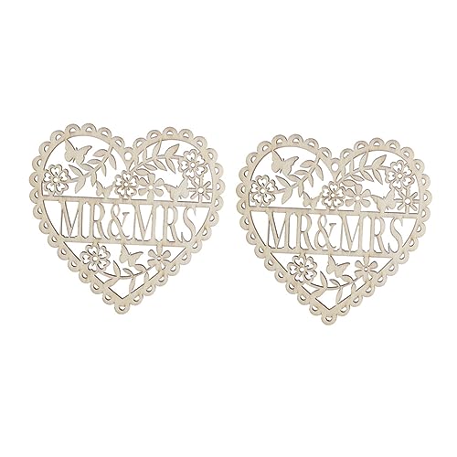 CIMAXIC 2Stücke Hölzerne Herzförmige Hängende Anhänger Für Hochzeit Und Verlobung Mr Mrs Dekoration Romantisches Partyzubehör Foto Requisiten Hochzeitsbevorzugungen Für Brautpaar von CIMAXIC