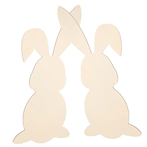 CIMAXIC 2Stücke Holzhasen Anhänger Dekoration für Ostern DIY Bastelbedarf Natürliche Holzornamente für Fenster Wände Pflanzen und Türknäufe Perfektes Osterschmuck für Fröhliche von CIMAXIC