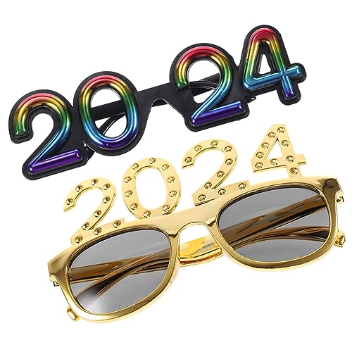 CIMAXIC 2Stücke Neujahrs Party Brillen Lustige Zahlenbrille Bunten Farben Für Silvesterfeiern Brillen Requisiten Für Unvergessliche Feierlichkeiten von CIMAXIC