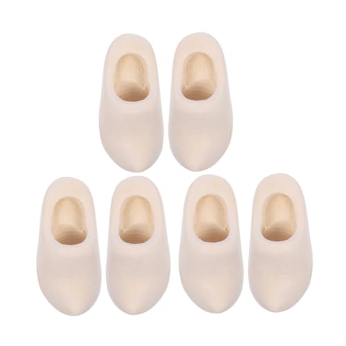 CIMAXIC 3 Paare Miniatur Holzschuhe Unbemalte Deko für Puppenhaus Große Clogs Stabilem Holz für DIY Bastelprojekte und Kreative Dekoration CIMAXIC 3 Paare Miniatur Holzschuhe Unbemalte Deko für Puppenhaus Große Clogs Stabilem Holz für DIY Bastelprojekte und Kreative Dekoration von CIMAXIC
