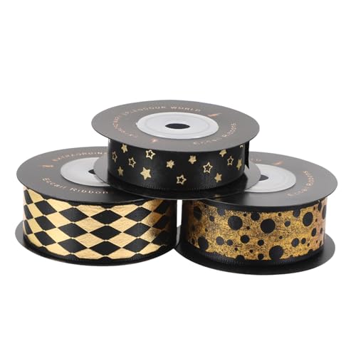 CIMAXIC 3 Rollen Dekoratives Geschenkband Hochwertiges Satinband für DIY Haarschmuck Blumenverpackung und Festtagsdekoration für Geburtstagsfeiern und Anlässe von CIMAXIC