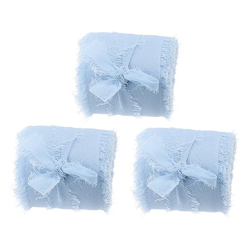 3 Rollen Schleife Chiffonband Mit Fransen Stoffband Für Geschenkbänder Dekoband Mit Seidenartiger Haptik Geschenkboxband Für Blumenverpackung 3 Rollen Schleife Chiffonband Mit Fransen Stoffband Für Geschenkbänder Dekoband Mit Seidenartiger Haptik Geschenkboxband Für Blumenverpackung von CIMAXIC