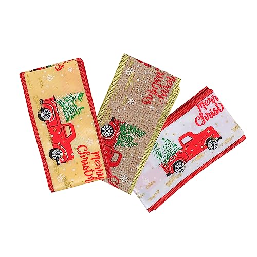 CIMAXIC 3 Rollen Weihnachtsband Dekoration Schleife Weihnachten Zartes Wickelband Bastelband Machen Geschenkbänder Geschenkverpackungsstreifen Dekoratives Band Feines Leinen von CIMAXIC