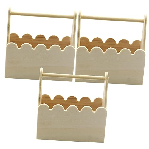CIMAXIC 3 Stück Diy Holz Körbe Unlackierte Handkörbe für Bastelbedarf für Graffiti Projekte für Aktivitäten und Spielzeuggestaltung von CIMAXIC