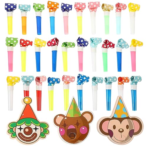 CIMAXIC 30 Stück Partytröten Party-krachmacher Blowouts Pfeifen Für Kinder Und Erwachsene Lustige Partygeschenke von CIMAXIC