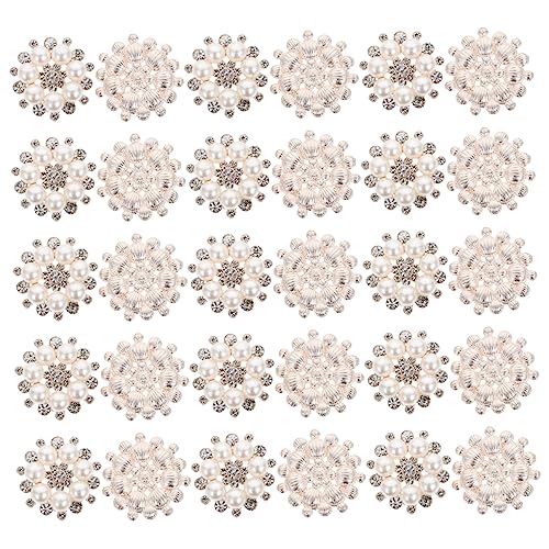 CIMAXIC 30 Stück Legierungsbeschläge Fälschung Dekoration Schnee Party Trimmen Klein Stränge Für Basteln Weihnachtsdeko Haar-accessoires-charms Legierungsverzierungen Kleidung Golden Perle von CIMAXIC