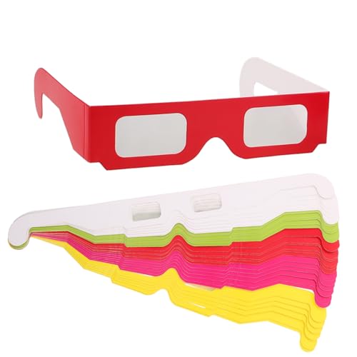 CIMAXIC 30 Stück Teiliges Papierbrillen Bunte Regenbogen Effekte Leichte Partybrillen für Geburtstag Classroom Rewards Vielseitig Einsetzbar für Kino Spiele und Festivals von CIMAXIC