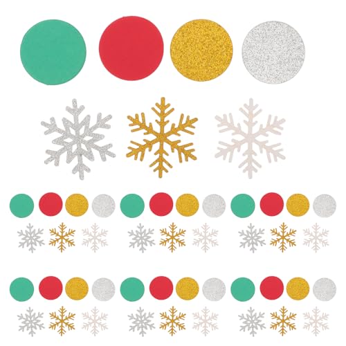 CIMAXIC 300 Stück Weihnachts-Schneeflocken-Konfetti: Runde Glitzer-Konfetti-Tischdekorationen für die Weihnachtsfeier – Glänzende Papierstreusel als Winter-Tischstreuer für festliche Anlässe CIMAXIC 300 Stück Weihnachts-Schneeflocken-Konfetti: Runde Glitzer-Konfetti-Tischdekorationen für die Weihnachtsfeier – Glänzende Papierstreusel als Winter-Tischstreuer für festliche Anlässe von CIMAXIC