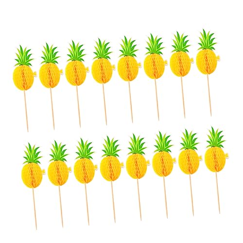 CIMAXIC 30Stücke Kreative Hawaiian Party Kuchen Picks Entzückende Dekoration Für Desserts Mit Ananas Design von CIMAXIC