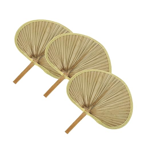 CIMAXIC 3stücke Fächer Im Japanischen Stil Kreativer Pu-fächer Handgemachter Fächer Webfächer Foto-requisite Für Sommer Partys Und Strand Natürliche Bananenblätter von CIMAXIC
