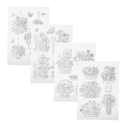 CIMAXIC 4 Blätter Stickstabilisator Stickgarn-Kit Zubehör weißer Nähfaden Mini Kleidung Nähen embroidery textilien Stickgewebe DIY liefert Haftvlies für Maschinenstickerei Papier Black von CIMAXIC