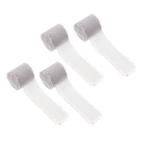 CIMAXIC 4 Rollen Dekorative Krawatte Aus Chiffon Du Zubehör Strauß Corsages Braut- Hochzeitsband Dekoration Schleife Party Handgefertigte Bänder Kreative Diy-bänder Polyester Dark Grey von CIMAXIC
