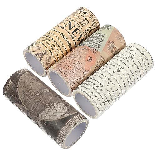 CIMAXIC 4 Rollen Dekoratives Washi Tape Retro Für Dekoratives Klebeband Farbiges Band Alte Aufkleber Album-diy-aufkleber Washi Tape Zum Verpacken Von Geschenken Japanisches Papier von CIMAXIC