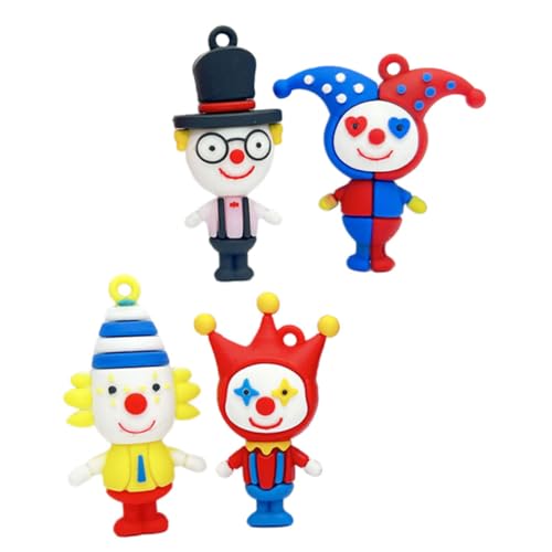 CIMAXIC 4 Stück Clown-anhänger Tasche Hängende Dekoration Dekorativer Schlüsselanhänger Kleiner Schlüsselanhänger Schlüsselverschönerung Schlüsselanhänger Schlüssel Charme Plastik von CIMAXIC