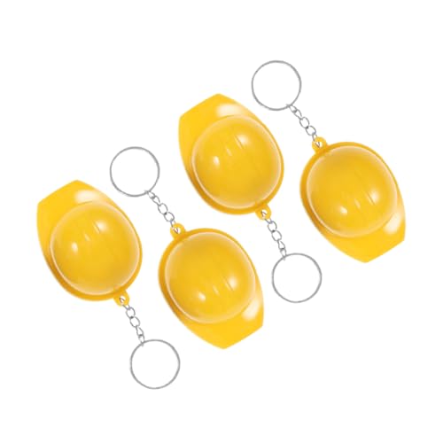 CIMAXIC 4 Stück Miniatur Bauhelm Schlüsselanhänger mit Flaschenöffner Kreatives Party für Bau Themen Robustes Design Tragbar und Vielseitig Einsetzbar von CIMAXIC