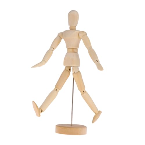 CIMAXIC 4 Stück bewegliches Gelenkpuppenmodell Körper Männchen Kind Zahlen Bausatz holzfiguren holzmodelle woodcarver Zeichenpuppen Holzhandwerk-Dekoration Figurenskizzenmodell Hölzern von CIMAXIC