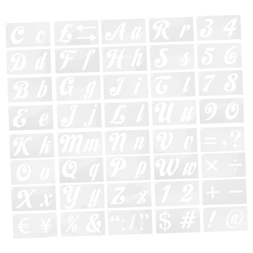CIMAXIC 40 Blatt Vorlage für Buchstaben Schablonen zum Malen Schablonenmalerei Zahlen Material Briefe sprühen bürodeko büro dekoration Tafelschablonen Schriftzeichen das Haustier Weiß von CIMAXIC