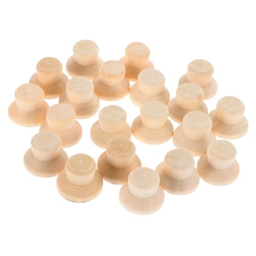 CIMAXIC 40 Stück Marionettenhut DIY leere Peg-Puppen-Mütze unvollendet Party DIY Holzfiguren Zubehör Holzfiguren Bastelbedarf leerer hölzerner Puppenhut DIY Holzpflock-Puppenhut von CIMAXIC