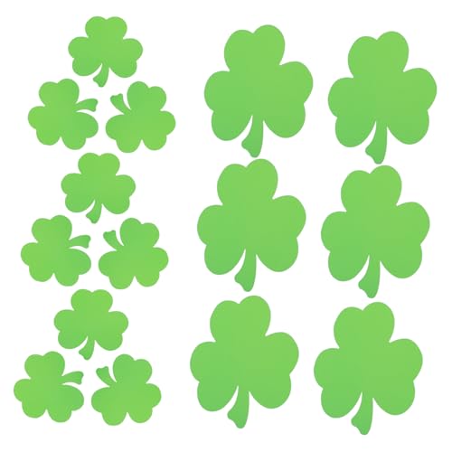 CIMAXIC 40 Stück Teiliges Patricks Day Papier Kleeblatt Dekorationen Grüne Shamrock Wand und Klassenraum Ornamente Leichte Diy Papier Cutouts für Feier und Partygestaltung von CIMAXIC