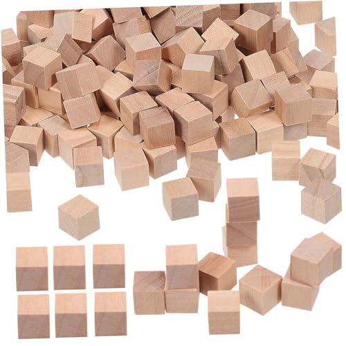 CIMAXIC 400Stücke Kleine Holzwürfel Leere Holzblöcke Quadratische Bastelwürfel DIY Bastelmaterial Für Projekte Naturholzfarbe von CIMAXIC