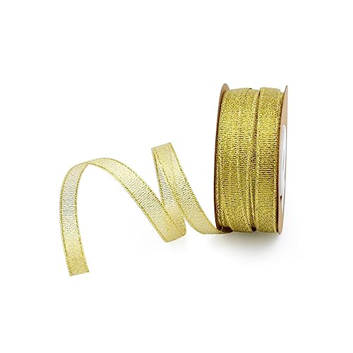 CIMAXIC 5 Rollen Bandgeschenke geschenkband partydekoration Geschenkideen Dekorationsband Verpackungsbänder aus Stoff Grosgrain-Bänder Verpackungsband für Blumen geripptes Band Golden von CIMAXIC