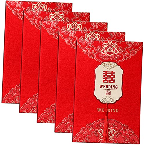CIMAXIC 5 Stück Hochzeitseinladung Einladungskarten Für Aktivitäten Brautduscheneinladungen Einladungen Für Gäste Hochzeitsumschläge Einladungskarten Zur Hochzeit Hochzeitskarte Rot Quaste CIMAXIC 5 Stück Hochzeitseinladung Einladungskarten Für Aktivitäten Brautduscheneinladungen Einladungen Für Gäste Hochzeitsumschläge Einladungskarten Zur Hochzeit Hochzeitskarte Rot Quaste von CIMAXIC
