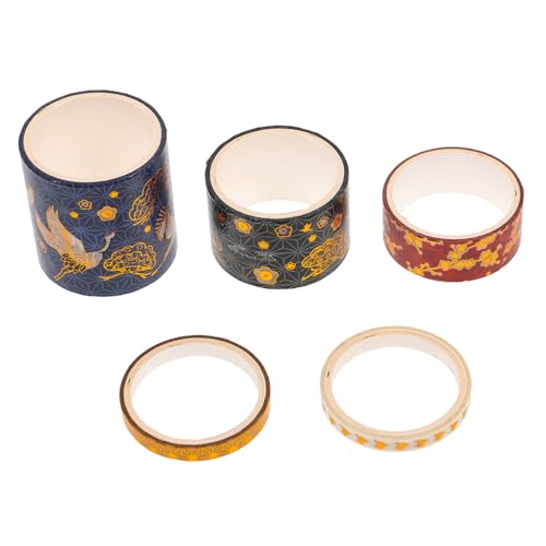 CIMAXIC 5 Stück Klebeband farbig Fotoalbum Sammelalbum the washi tape sticky tape Decorative adhesive tape Vintage style tape Scrapbook-Abziehbilder Fotoalbumband für Mädchen bronzieren von CIMAXIC