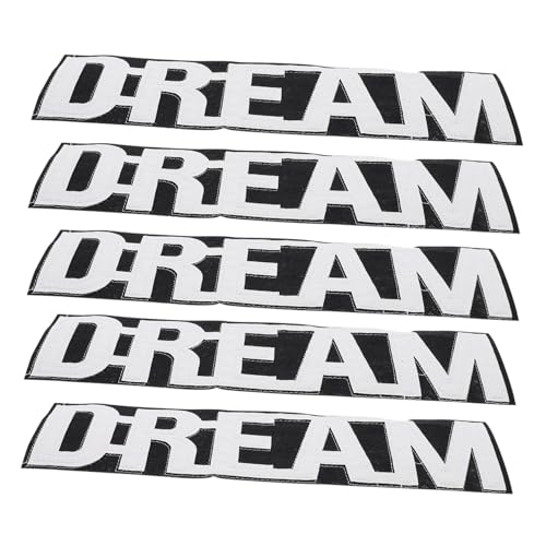 CIMAXIC 5 Stück reparaturmaterial für kleidung embroidery textilien Letter patches sewing accessories Jeans patch Bügelflicken Kleidungsstück Patches Kleideraufnäher Applikationen Black von CIMAXIC