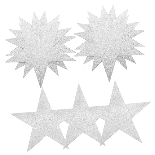 CIMAXIC 50 Blatt Glitzernde Stern Papier Ausschnitte Doppelseitige Dekoration für Pinnwand Klassenzimmer Partys Silberfarbene Sterne für DIY Bastelprojekte CIMAXIC 50 Blatt Glitzernde Stern Papier Ausschnitte Doppelseitige Dekoration für Pinnwand Klassenzimmer Partys Silberfarbene Sterne für DIY Bastelprojekte von CIMAXIC