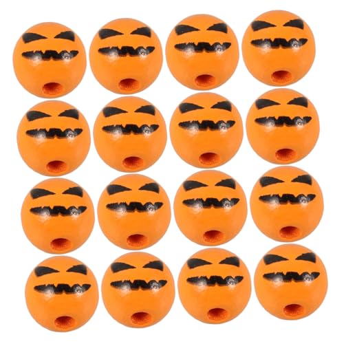 CIMAXIC 50 Stück Holzperlen Dekorationsanhänger DIY Perlenherstellung Klobige Formen Gruselige Abstandshalter Halloween Bastelperlen Sprühlackierte Ovale Perlen Bunte Zahlen Fete von CIMAXIC