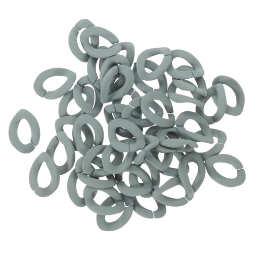 CIMAXIC 50 Stück Selbstschnallende Kette aus Kunststoff Crimpen für Schlüssel bunt Ketten zum Basteln Charm-Ornamente entzückende Ketten selbstknickende Ketten Charm-Ketten Plastik Grey von CIMAXIC