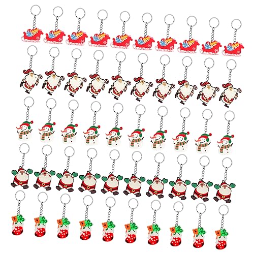 CIMAXIC 50 Stück Weihnachtlicher Weichkleber-anhänger Schlüsselanhänger Für Mädchen Weihnachts- Pvc- Schlüsselbund Süße Schlüsselanhänger Schmücken Legierung von CIMAXIC