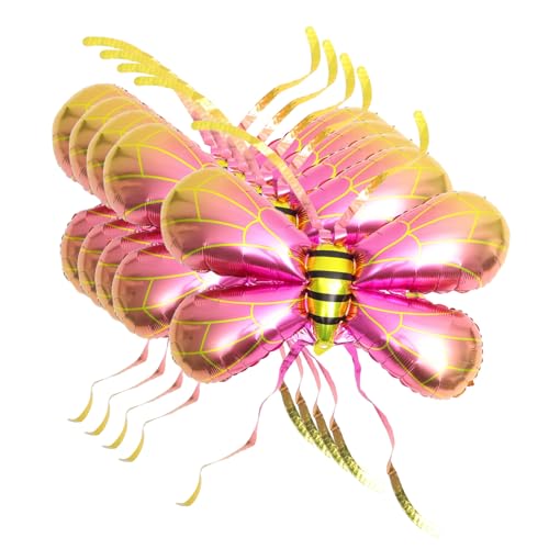 CIMAXIC 5st Cosplay- Feenflügel-ballon Ballongirlande Ballongebläse Bienenballons Ballonbogen-kit Flügel Ballons Mini-ballon-kuchenaufleger Große Luftballons Rosa Aluminiumfolie von CIMAXIC