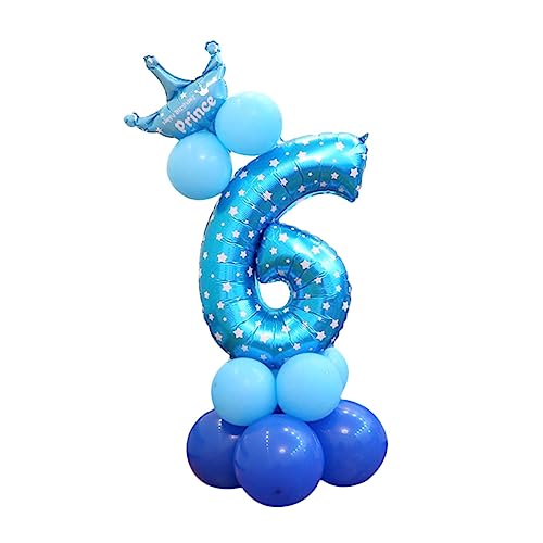 6 Luftballons für Geburtstagsfeiern Zahlenballons Ballon mit Pailletten Geburtstagsparty-Zubehör Ballongas kinder party ballonie Anzahl Luftballons Spalte Emulsion einstellen Säule von CIMAXIC