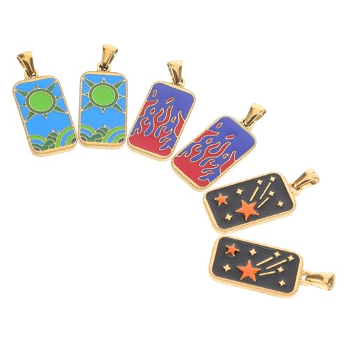 CIMAXIC 6 Stück Tarotkarten-schmuckzubehör: Edelstahlanhänger Für Selbstgemachte Halsketten Und Schlüsselanhänger – Stilvoller Retro-anhänger Zum Aufhängen Der Tarotkarte CIMAXIC 6 Stück Tarotkarten-schmuckzubehör: Edelstahlanhänger Für Selbstgemachte Halsketten Und Schlüsselanhänger – Stilvoller Retro-anhänger Zum Aufhängen Der Tarotkarte von CIMAXIC