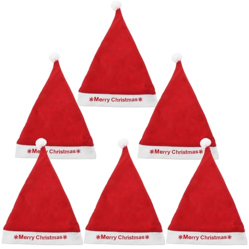 CIMAXIC 6 Stück Weihnachtsmütze aus Samt Weihnachtsdekorationen Weihnachten heiraten erste Kostümzubehör für Weihnachtsfeiern Cosplay Kostümzubehör für Weihnachten Party-Weihnachtsmütze CIMAXIC 6 Stück Weihnachtsmütze aus Samt Weihnachtsdekorationen Weihnachten heiraten erste Kostümzubehör für Weihnachtsfeiern Cosplay Kostümzubehör für Weihnachten Party-Weihnachtsmütze von CIMAXIC