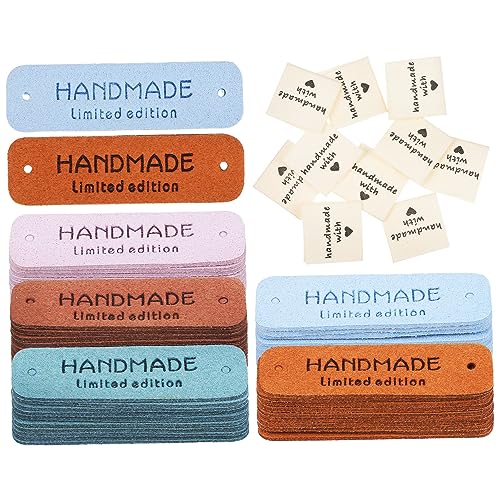 CIMAXIC 60 Stück Handmade Etiketten Leder und Stoff mit Geprägten Buchstaben und Herzmuster für DIY zum Verzieren von Kleidung Taschen und Schuhen Farben CIMAXIC 60 Stück Handmade Etiketten Leder und Stoff mit Geprägten Buchstaben und Herzmuster für DIY zum Verzieren von Kleidung Taschen und Schuhen Farben von CIMAXIC