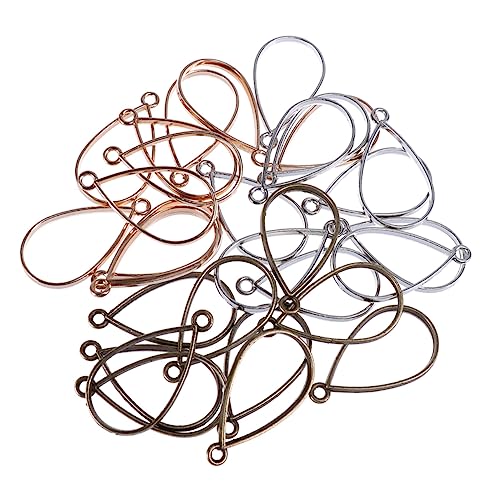 CIMAXIC 60 Stück hohle Anhänger Lünette rahmen Basteln bastelzeug waterdrops decor ziernieten dekoringe schlusselketten versilbern Schmuckzubehör Accessoires zur Schmuckherstellung von CIMAXIC