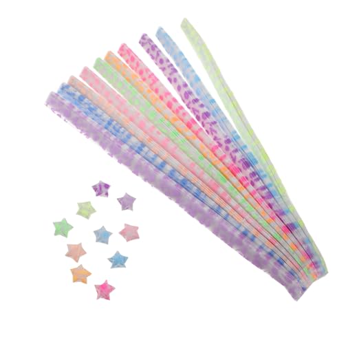 CIMAXIC 630 Stück Leuchtender Stern Origami Origami-sterne-set Dekorationen Bausatz Streifen Bausätze Falten Glühen Schüttgut Bunt Quilling Sternherstellungszubehör Glitzer-origami Papier von CIMAXIC