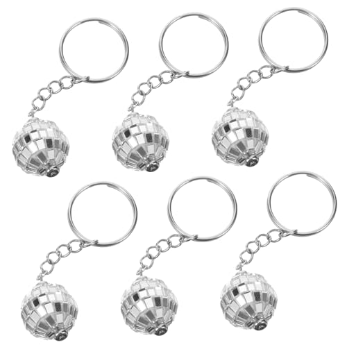 CIMAXIC 6St Disco-Schlüsselanhänger Quasten Rave einziehbar Kette plastikenten plasure tragbare Schlüsselanhängerverzierung Dekorativer Discokugel-Schlüsselanhänger Zinklegierung Silver CIMAXIC 6St Disco-Schlüsselanhänger Quasten Rave einziehbar Kette plastikenten plasure tragbare Schlüsselanhängerverzierung Dekorativer Discokugel-Schlüsselanhänger Zinklegierung Silver von CIMAXIC